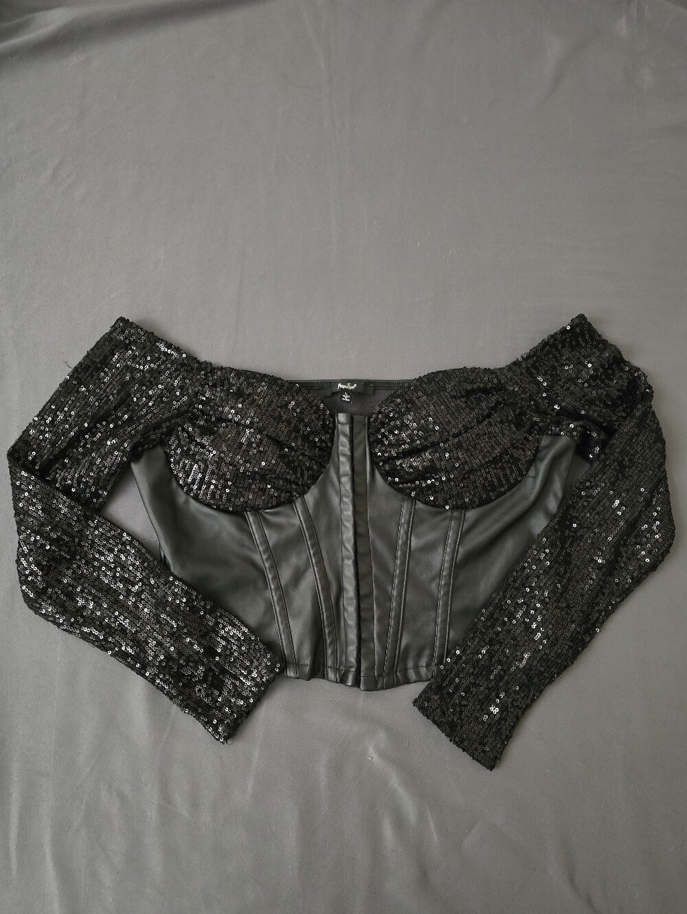 Payapa Black Sequin Corset Top